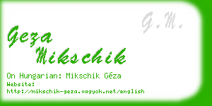 geza mikschik business card